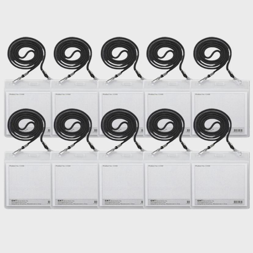 가로형 목걸이 명찰 10개입 - 행사용 네임택 130x120mm