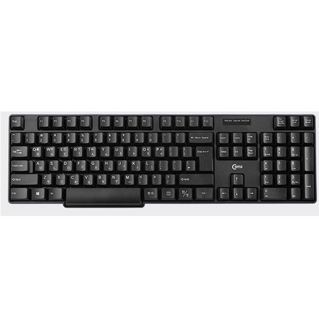 컴스 USB 유선 멤브레인 키보드 104키 블랙 사무용 게임용