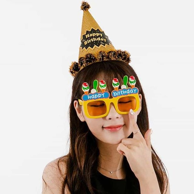 생일파티 고깔모자, 메탈릭 생일 축하 파티 용품
