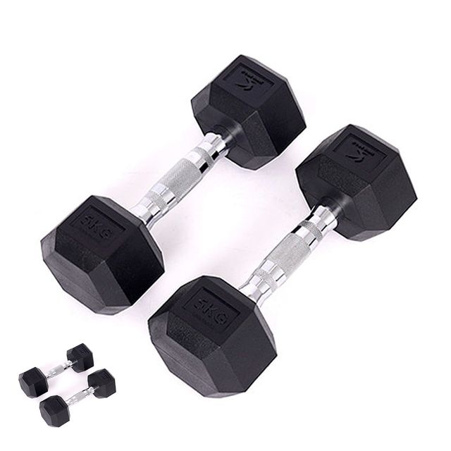 홈트덤벨 아령덤벨 덤벨 PEV 육각 아령 5kg x 2개 세트