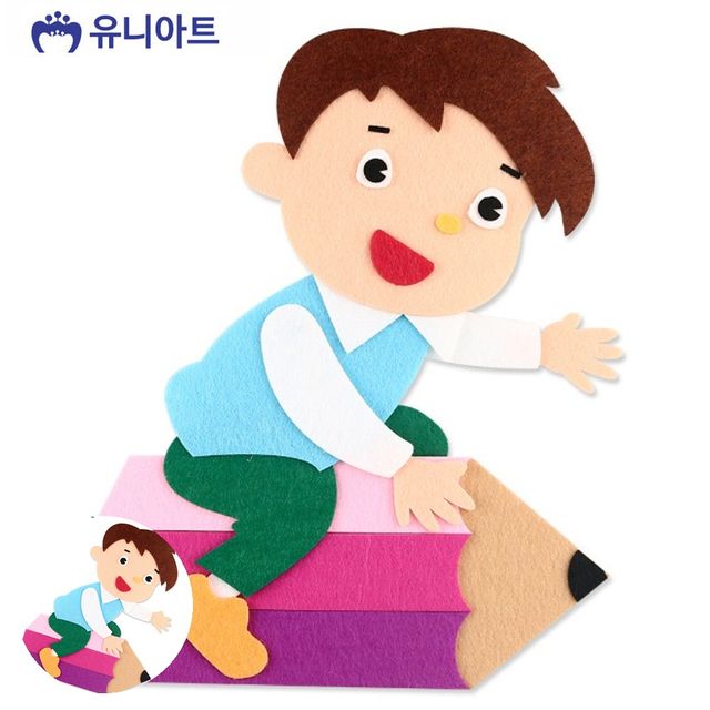 교회게시판꾸미기 펠트아트 연필타는 남아