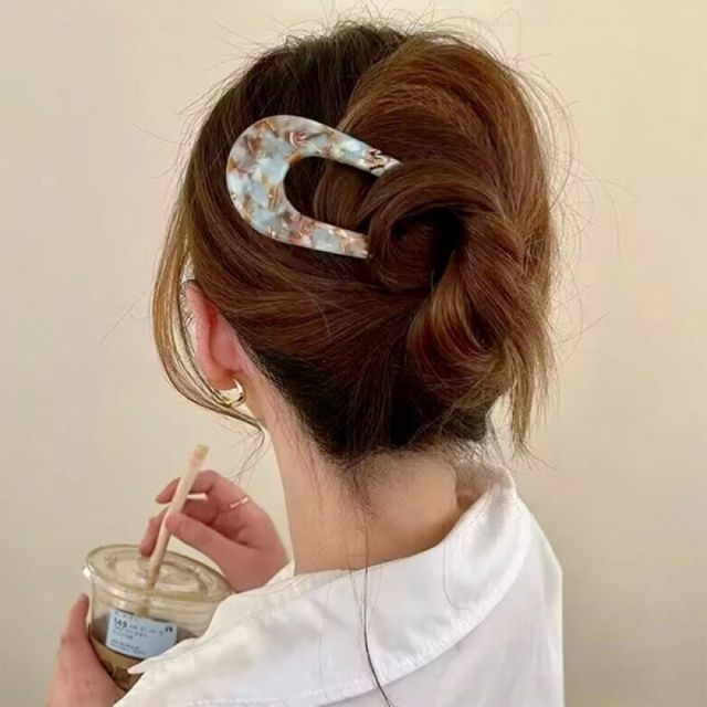 똥머리 자개비녀 비녀올림머리 헤어핀 유핀 여성 한복뒤꽂이 한복올림 장신구 진주핀