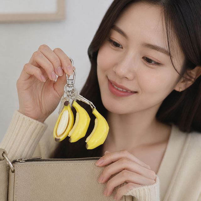 바나나 미니어처 열쇠고리 과일 가방참 악세사리 장식 소품
