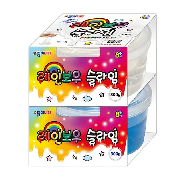 종이나라 레인보우 슬라임 300g 2P 클리어 촉감놀이