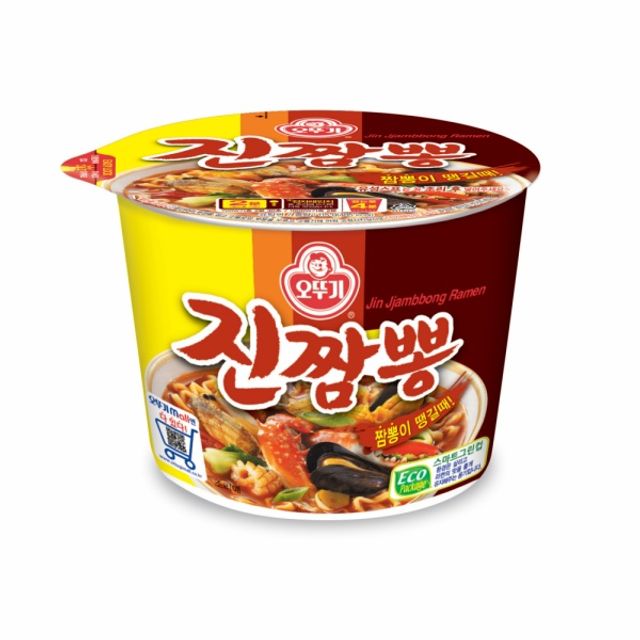 오뚜기 진짬뽕용기 115g x 12입 - 대용량 매콤 해물 라면