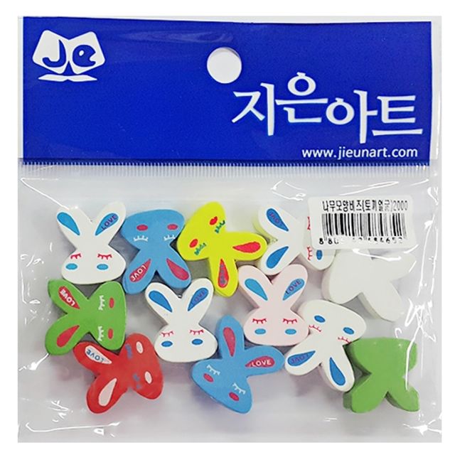 혜명몰 나무모양비즈(토끼얼굴) 나무비즈 비즈재료 공예비즈 비즈팔찌재료 만들기재료
