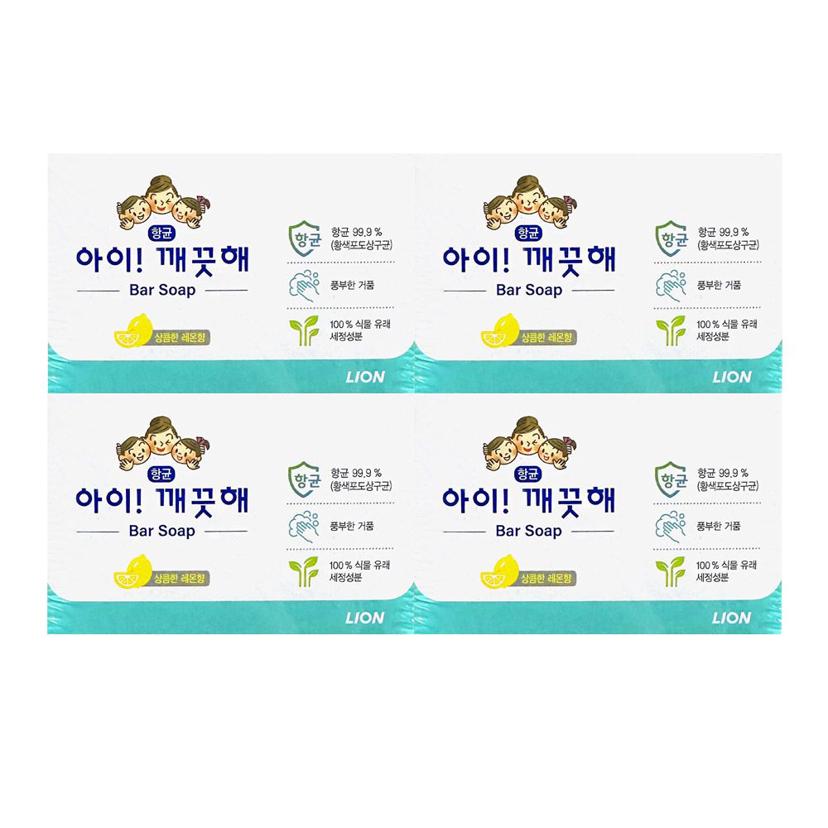 아이깨끗해 비누 상큼한 레몬향 100g 4개입 핸드케어