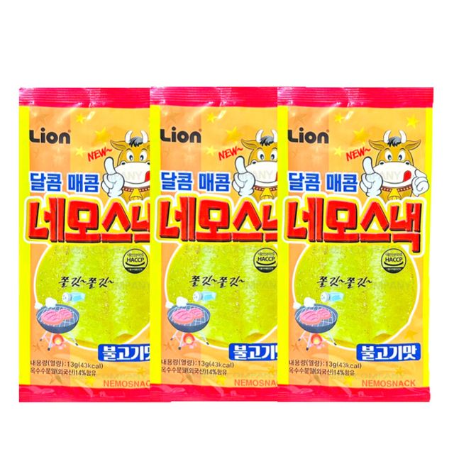 달콤매콤네모스낵 불고기맛 3개 - 소량 구매로 부담 없이 즐기기