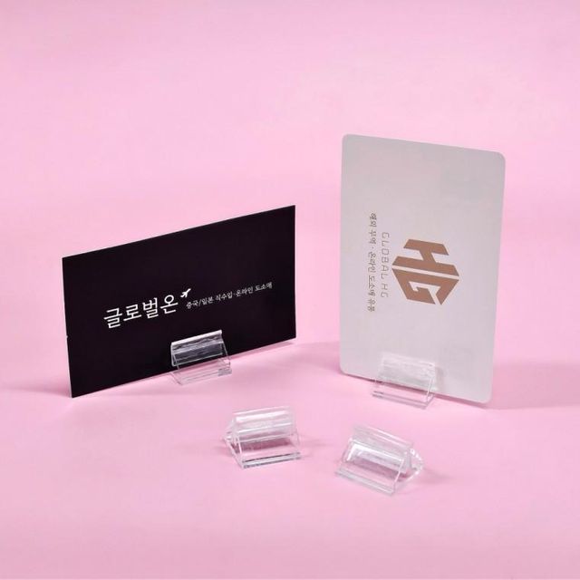 투명 메모 삼각 카드 홀더 클립 명함 가격표 꽂이 집게 종이 거치대 페이퍼