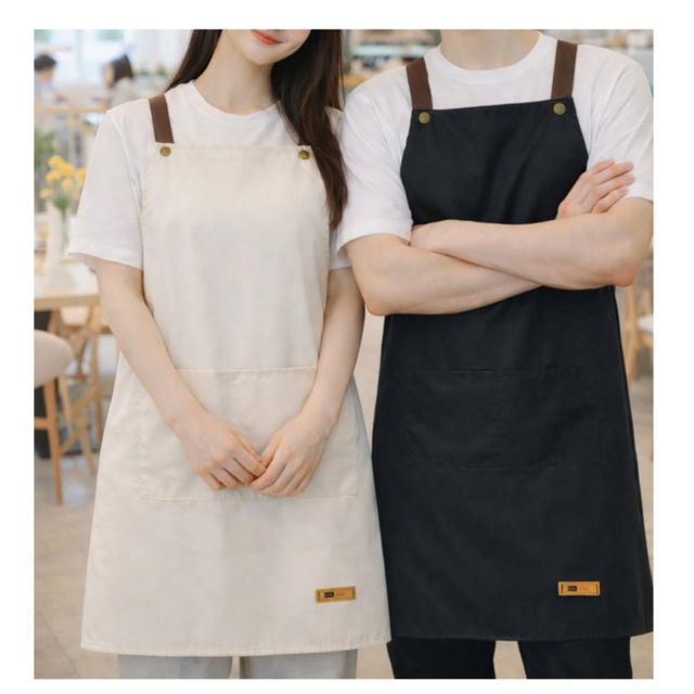 4색 1개 생활방수 앞치마 주방 앞치마 단체복 유니폼 카페 작업용 바리스타 앞치마