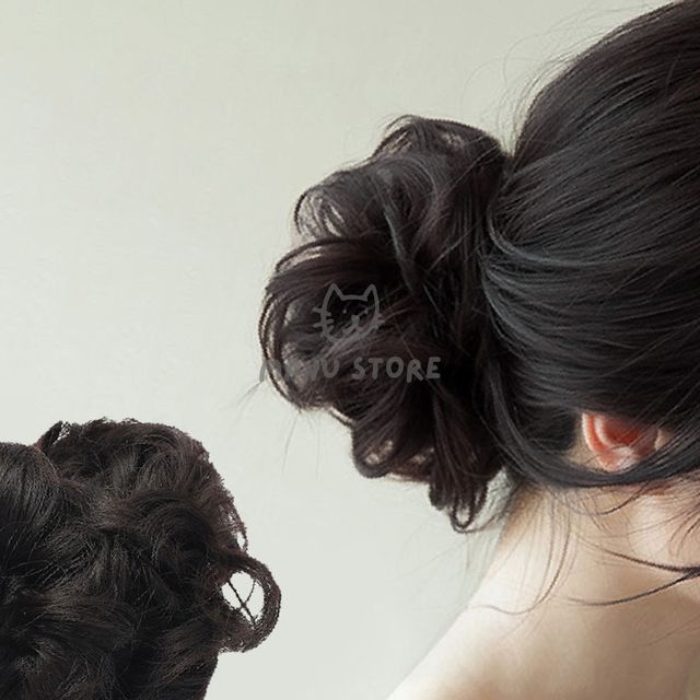 머리부분가발 인모가발 집게핀 가발 파마머리 블랙