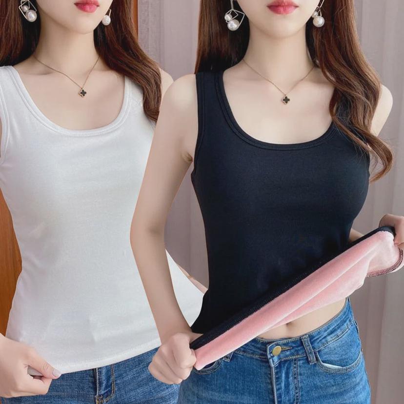여성 겨울 이너 기모 무지 기본 민소매 나시 캐미솔