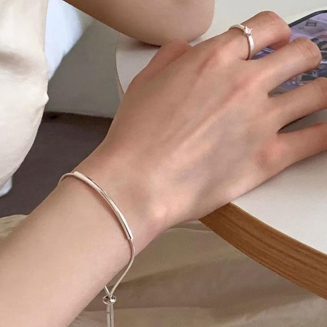 미니멀 실버 라인 팔찌 얇은 체인