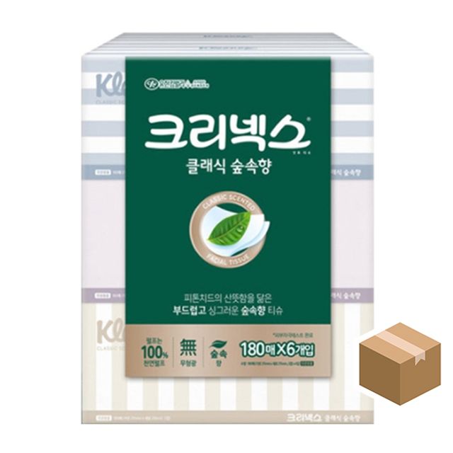 크리넥스 각티슈 클래식 숲속향 180매 6개입 4팩 향기로운 위생
