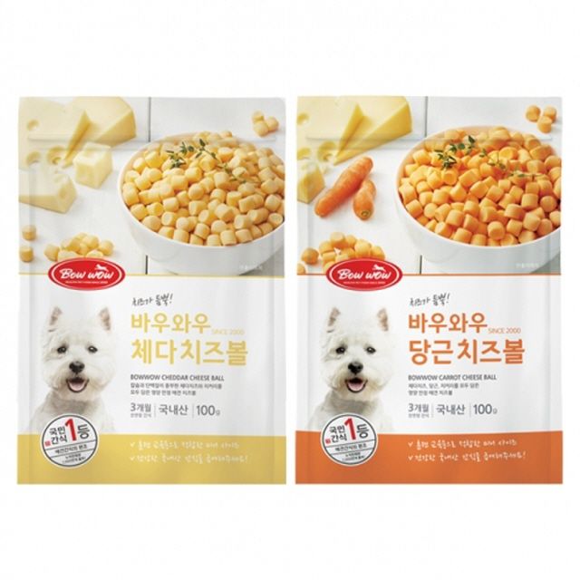 바우와우 강아지 간식 치즈볼100g