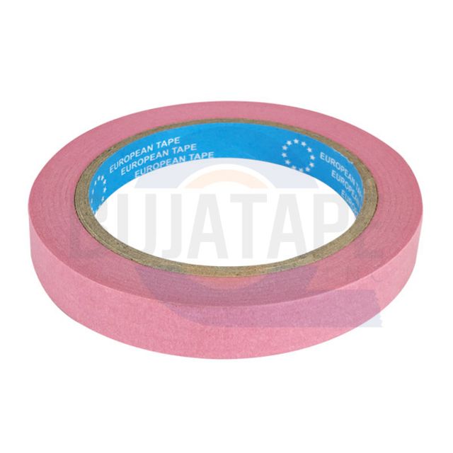 유로피안 마스킹 테이프 핑크색 15mm x 40M - 정밀 도장 및 공사용