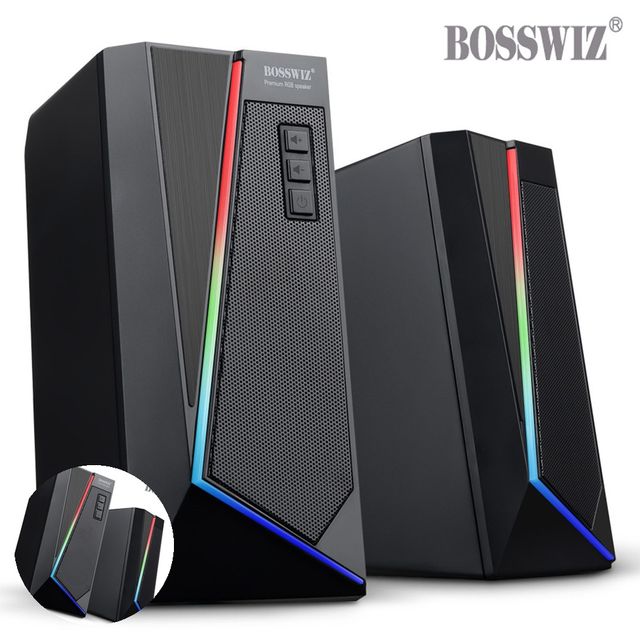 게이밍스피커 유선스피커 RGB 터치 LED 2채널 USB 스피커