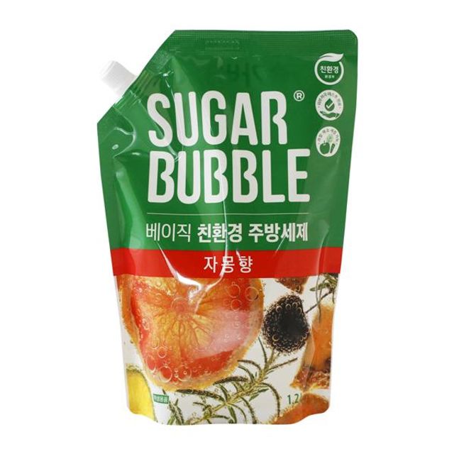 슈가버블 베이직 주방 세제 1.2L 리필 자몽 향 친환경