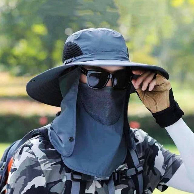 남성 사파리모자 낚시 등산 얼굴가림 차단 모자