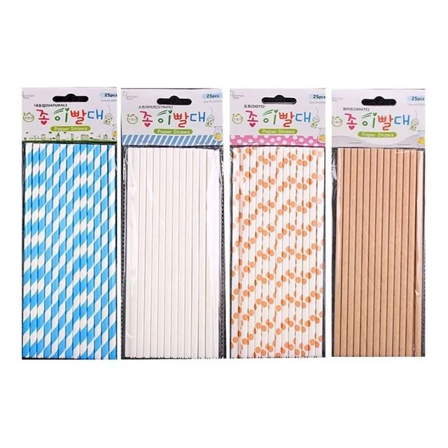 키친프리 종이빨대 25p, 친환경 일회용빨대