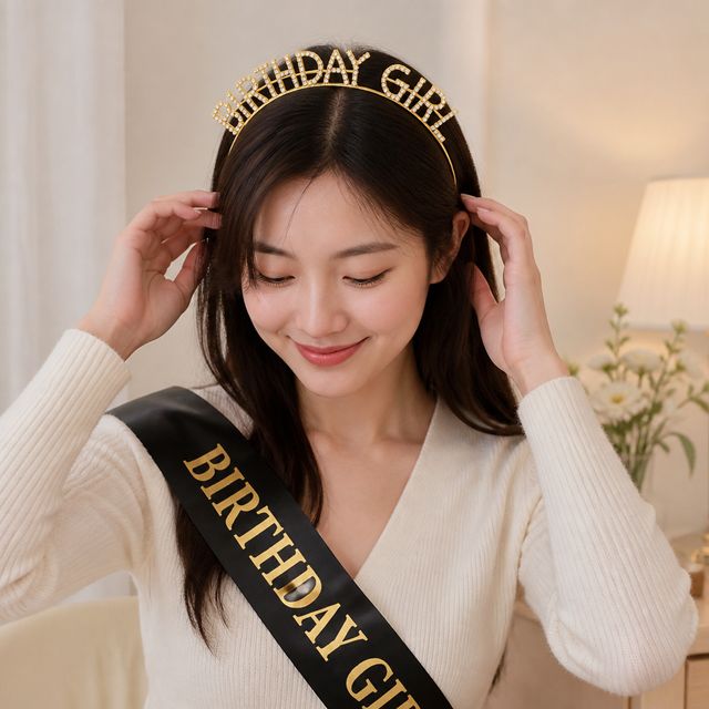 생일파티 머리띠 레터링 띠 구성품 파티용품 기념일 소품