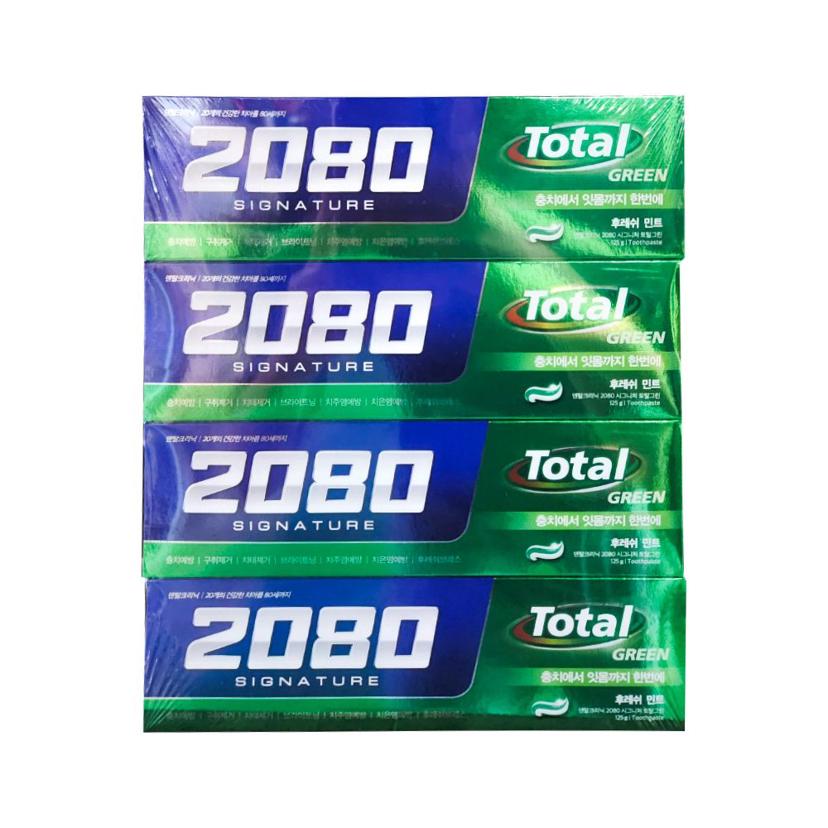 2080 치약 시그니처 토탈 그린 125g 4입 세트
