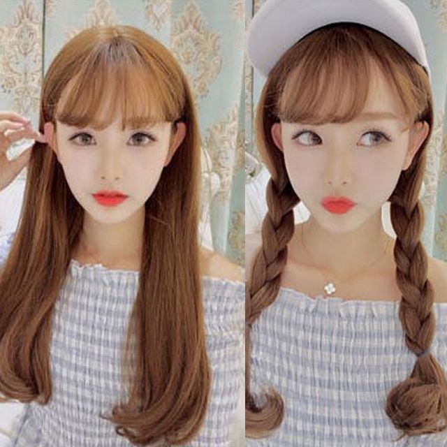 여신머리 패션가발 롱 생머리(망포함) 여성가발