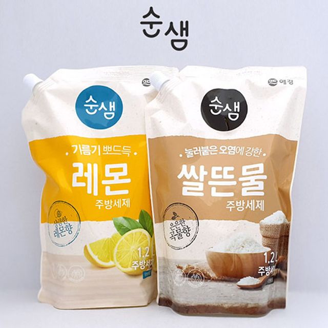 순샘 주방세제 설거지 세제 쌀뜬물 레몬 - 순한 성분의 향긋한 주방세제