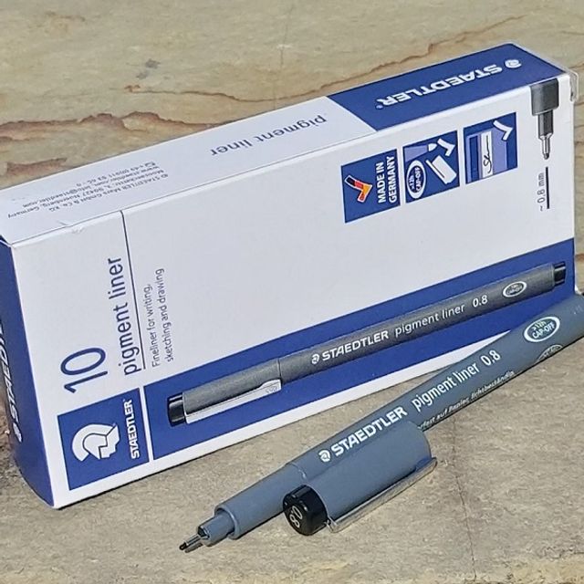 스테들러 0.8mm 피그먼트 라이너 블랙 1다스