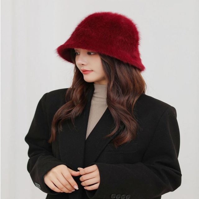 여자 인조퍼 버킷햇 페이크퍼 겨울버킷햇 골프버킷햇