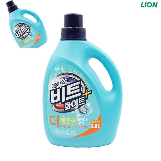 때가 쏙 비트 화이트플러스 3L 드럼용기 드럼용세제 옷세탁세제 액상세제 드럼세탁세제