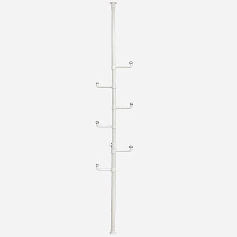 화이트 기둥 고정식 행거 250cm 옷 정리 수납 행거봉