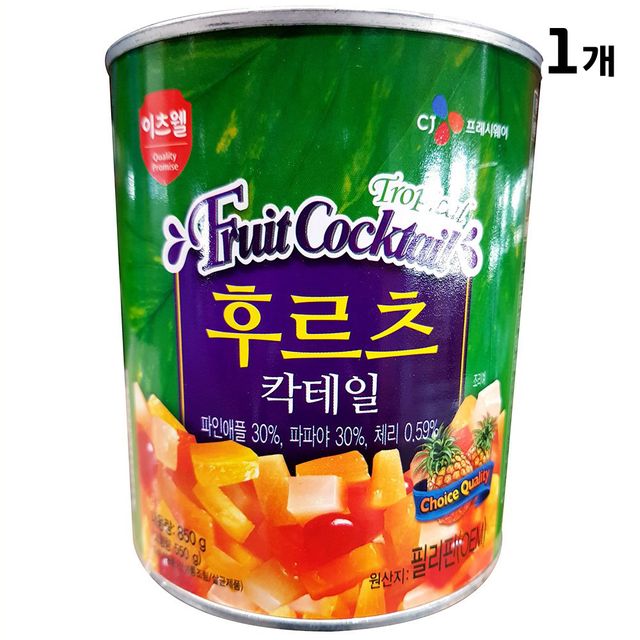 이츠웰 원터치 후르츠칵테일 850g, 간편한 과일 캔