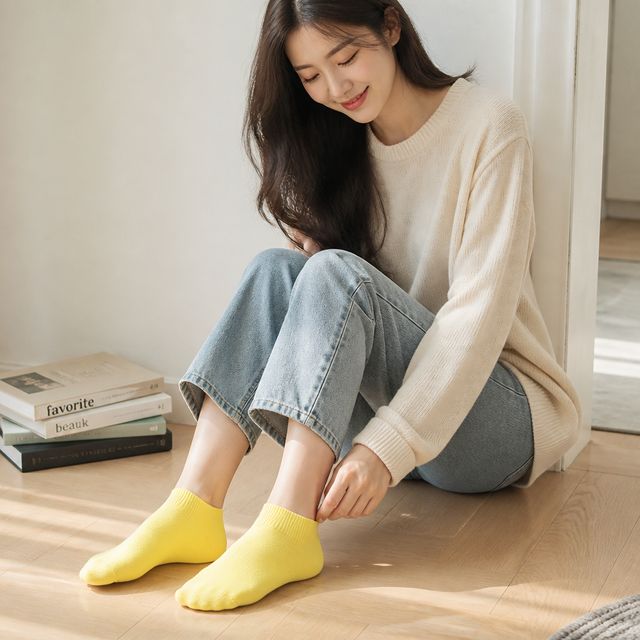 골지 여성 양말 데일리 발목 덧신 6컬러