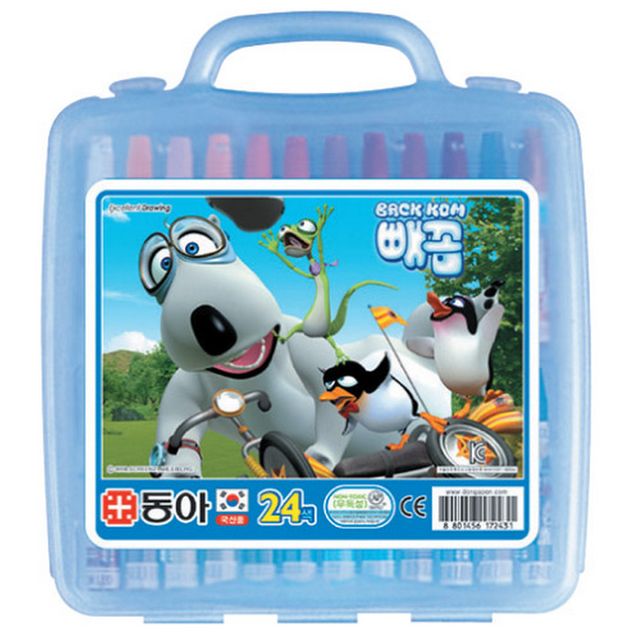 동아 크레파스 24색 남학생용 - 선명한 발색과 내구성