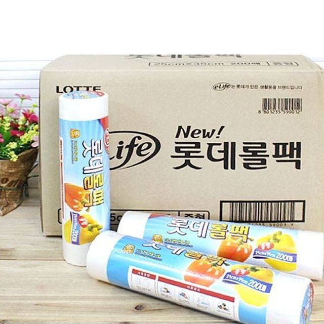 롯데 롤백 25x35cm 200매 30개입 비닐봉투 비닐롤팩