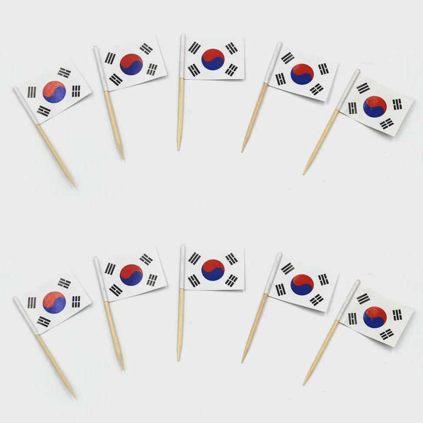 이쑤시개 태극기 10개입 음식 데코 파티 소품