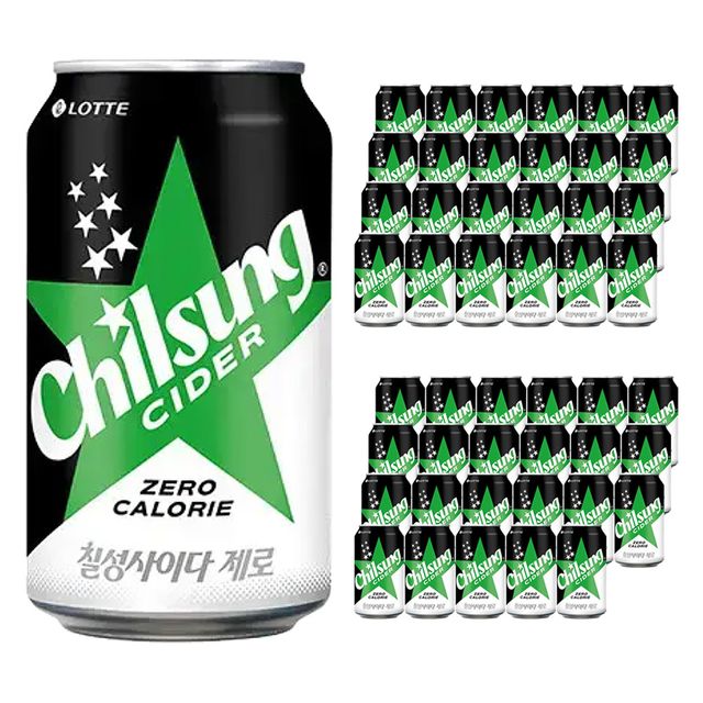 롯데 칠성사이다 제로 355ml 48캔 2박스 세트