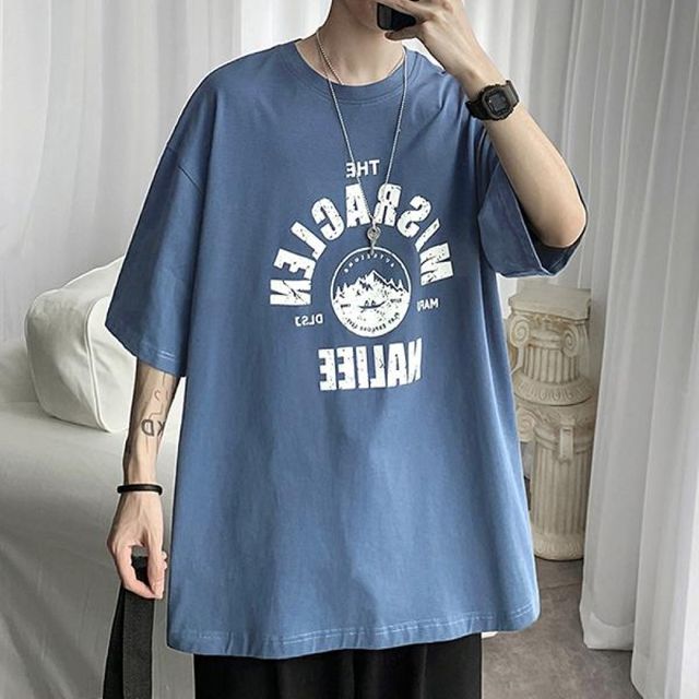 남자반팔티 남자오버핏반팔 루즈핏티셔츠 여름티 라운드티셔츠 오버핏 쿨링티 그래픽 프린팅티 여름반팔
