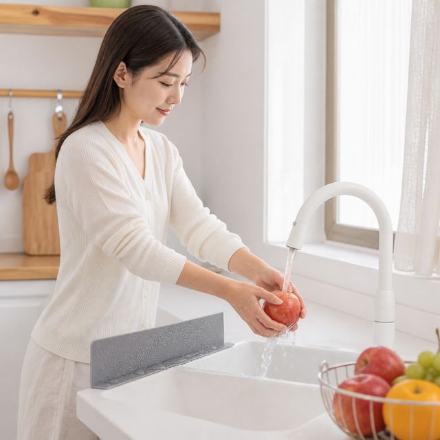 싱크대 물막이 실리콘 가림막 주방 세면대 물튀김방지 설거지 보조 가드