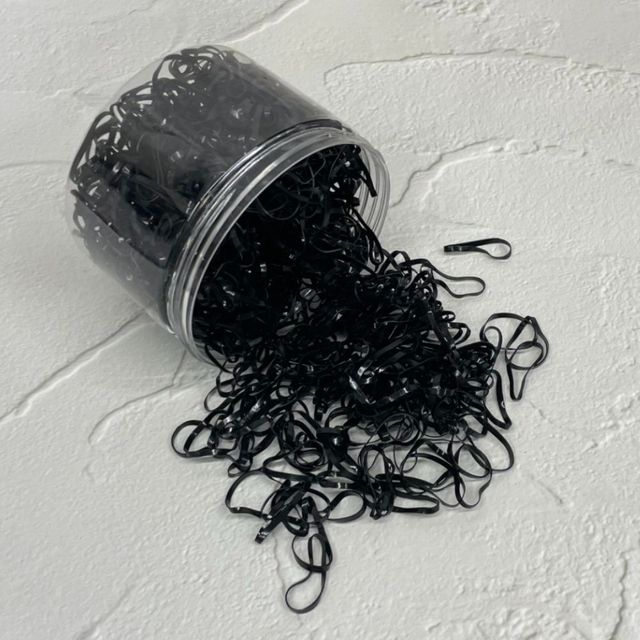 대용량 머리고무줄 미니 고무밴드 검정 대용량머리끈