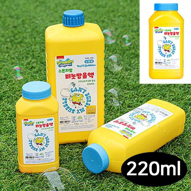 스폰지밥 비눗방울 220ml 소용량 리필액 휴대용 비누방울