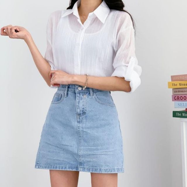 오피스룩 프릴블라우스 오버핏 여성블라우스 여성 봄