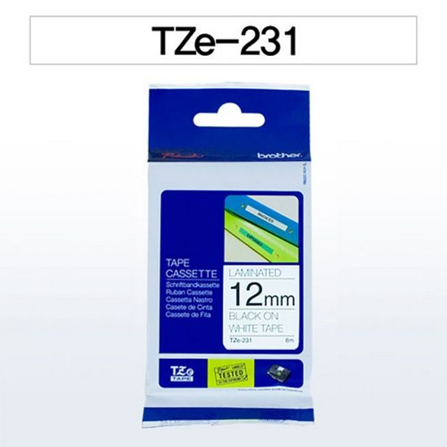 브라더 라벨 테이프 카트리지 TZ231 12mm 화이트