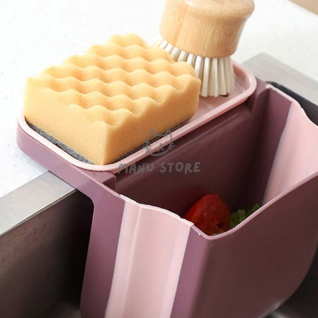 씽크대쓰레기통 걸이식 수세미거치 싱크대 쓰레기통 딥핑크
