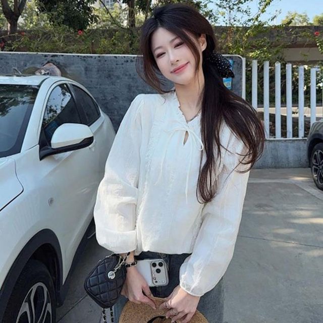 정장 편안한 레이스 여성셔츠코디 쉬폰블라우스 가을
