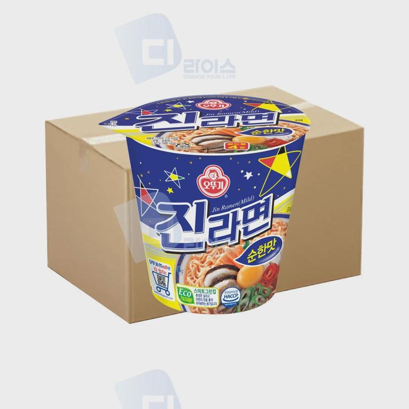 오뚜기 진라면 순한맛 미니컵 60개 대용량 박스 컵라면 간식