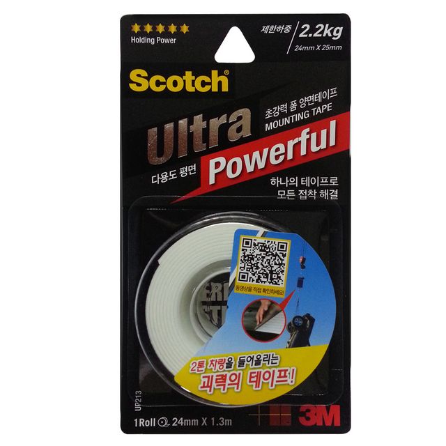 3M 초강력 폼 양면테이프 UP213 다용도 평면 24x1.3m