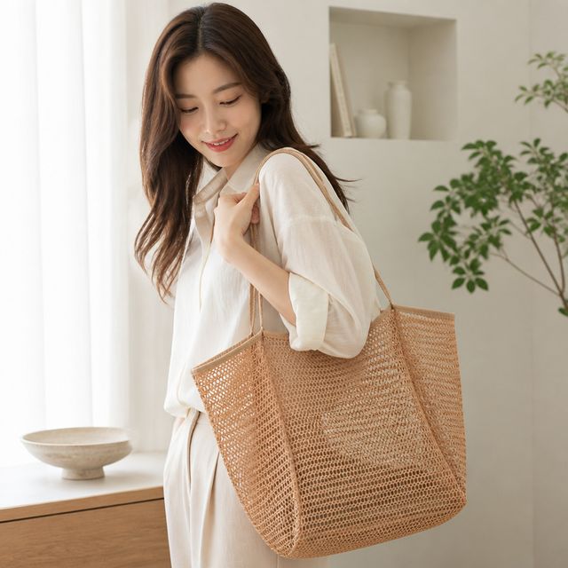 그물백 메쉬 숄더백 여름 휴가 바구니 가방 비치백 쇼퍼백 여행용 그물가방
