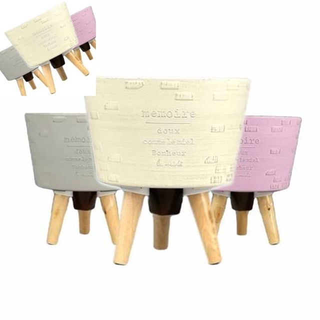 삼발이 벽돌 낮은원형 화분 24x26cm 원예화분 테이블화분 거실화분 인테리어화분